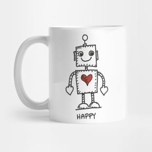 Cute Happy Robot Mug